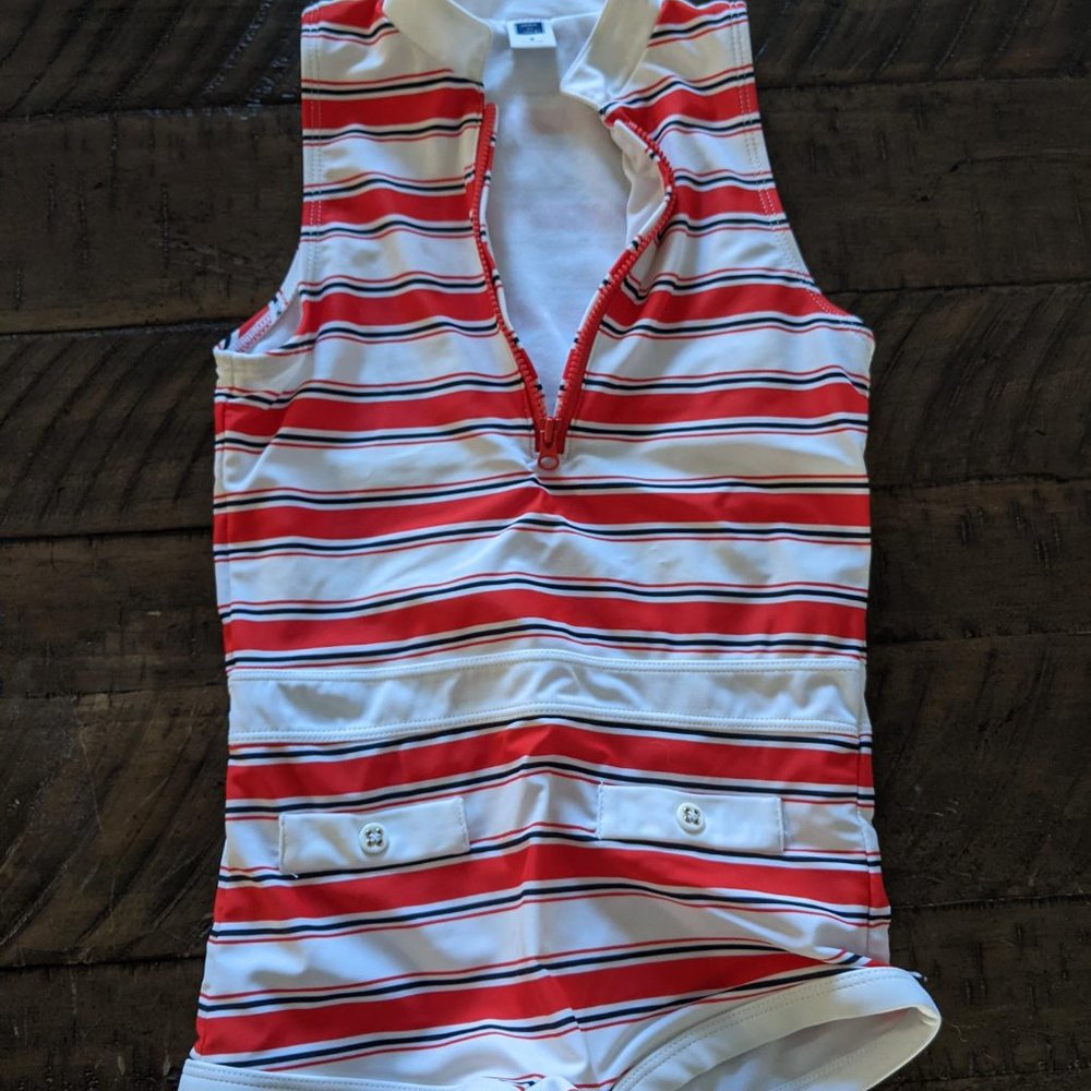 Janie and Jack One Piece Bathing Suit Red/White Size 6